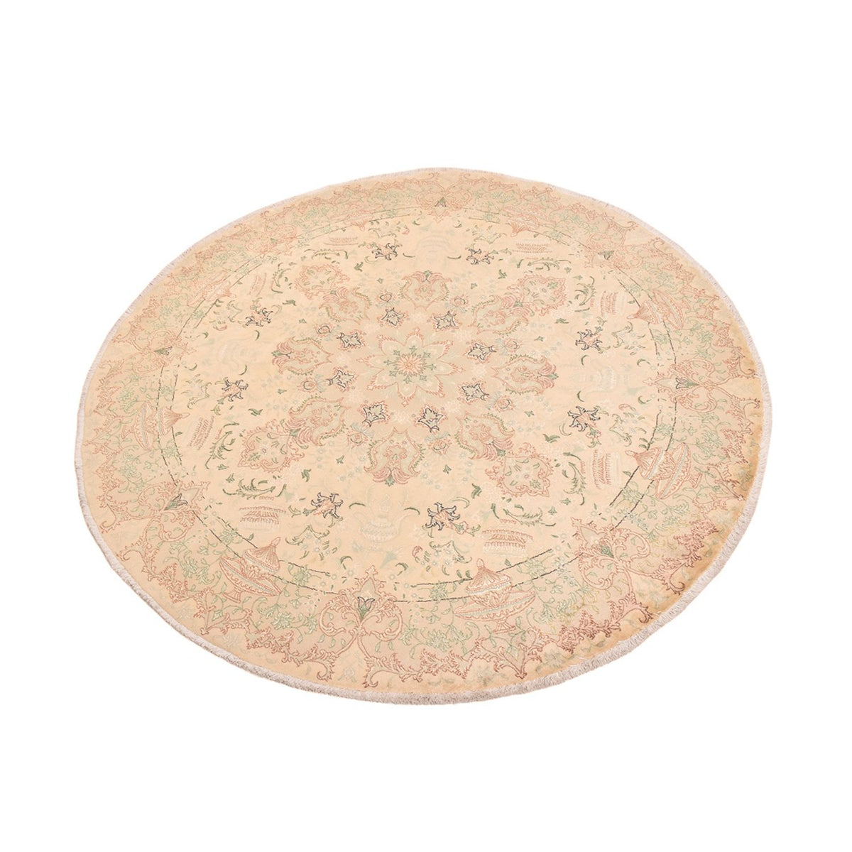 Perzisch tapijt - Tabriz - Royal rond  - 200 x 200 cm - beige