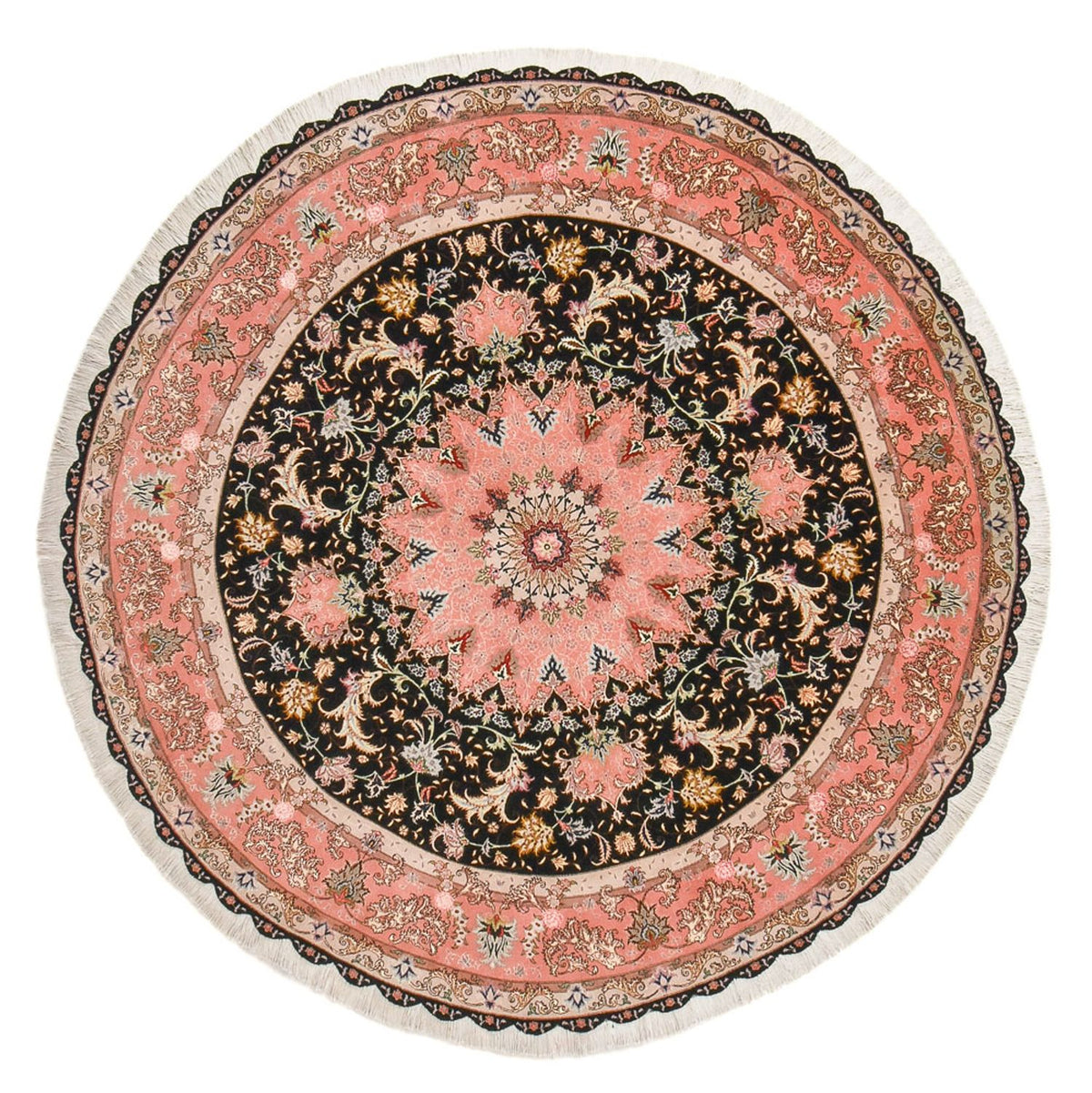 Perzisch tapijt - Tabriz - Premium rond  - 250 x 250 cm - donkerblauw