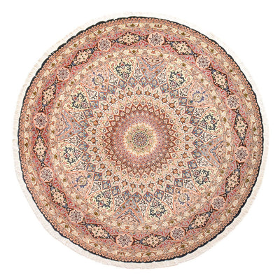 Perzisch tapijt - Tabriz - Royal rond  - 250 x 250 cm - licht rood