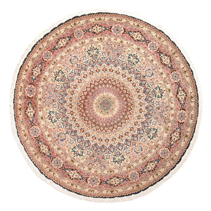 Perzisch tapijt - Tabriz - Royal rond  - 250 x 250 cm - licht rood