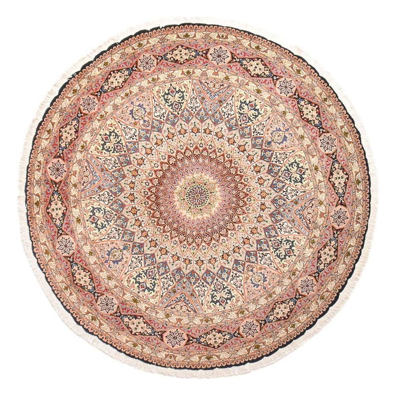 Perzisch tapijt - Tabriz - Royal rond  - 250 x 250 cm - licht rood
