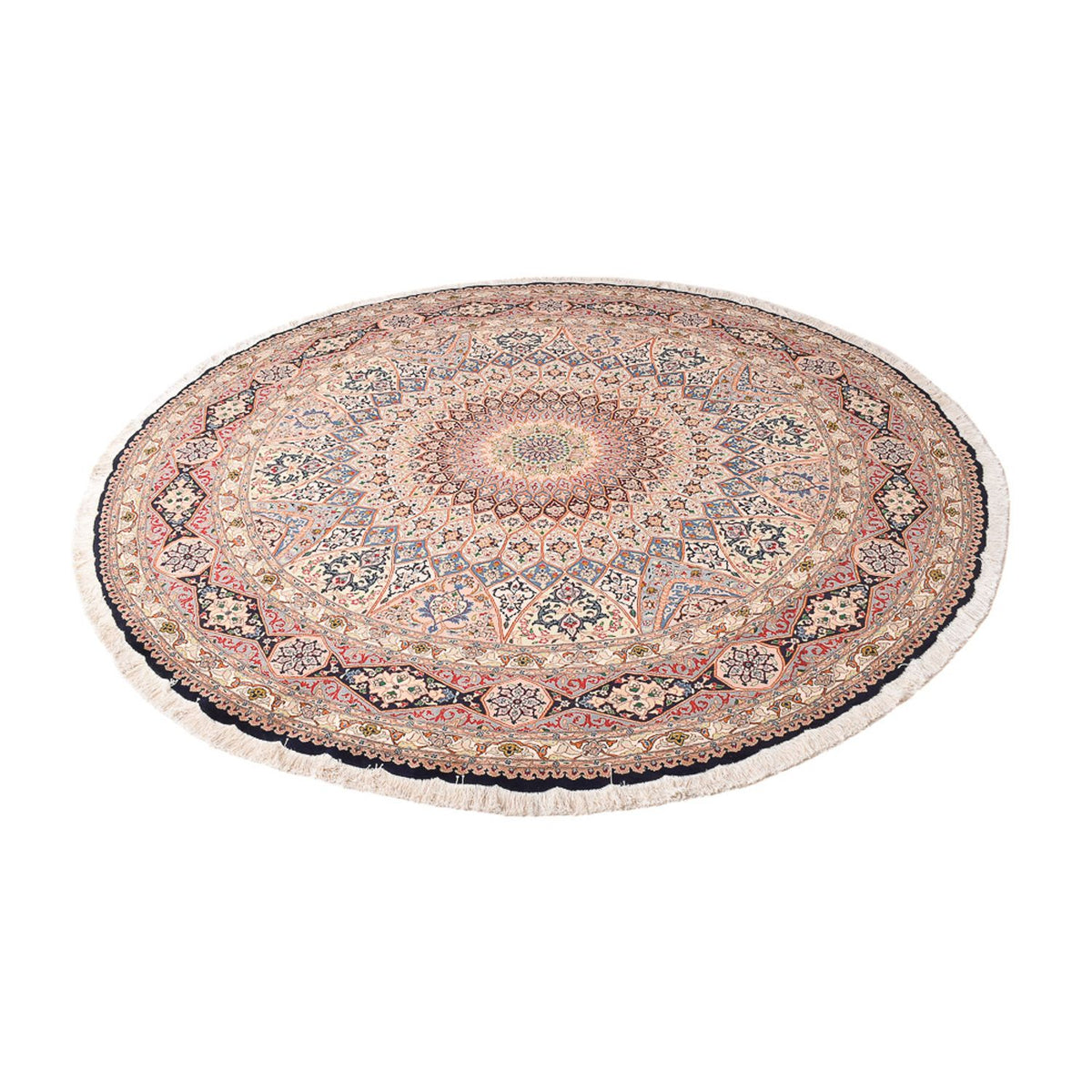 Perzisch tapijt - Tabriz - Royal rond  - 250 x 250 cm - licht rood