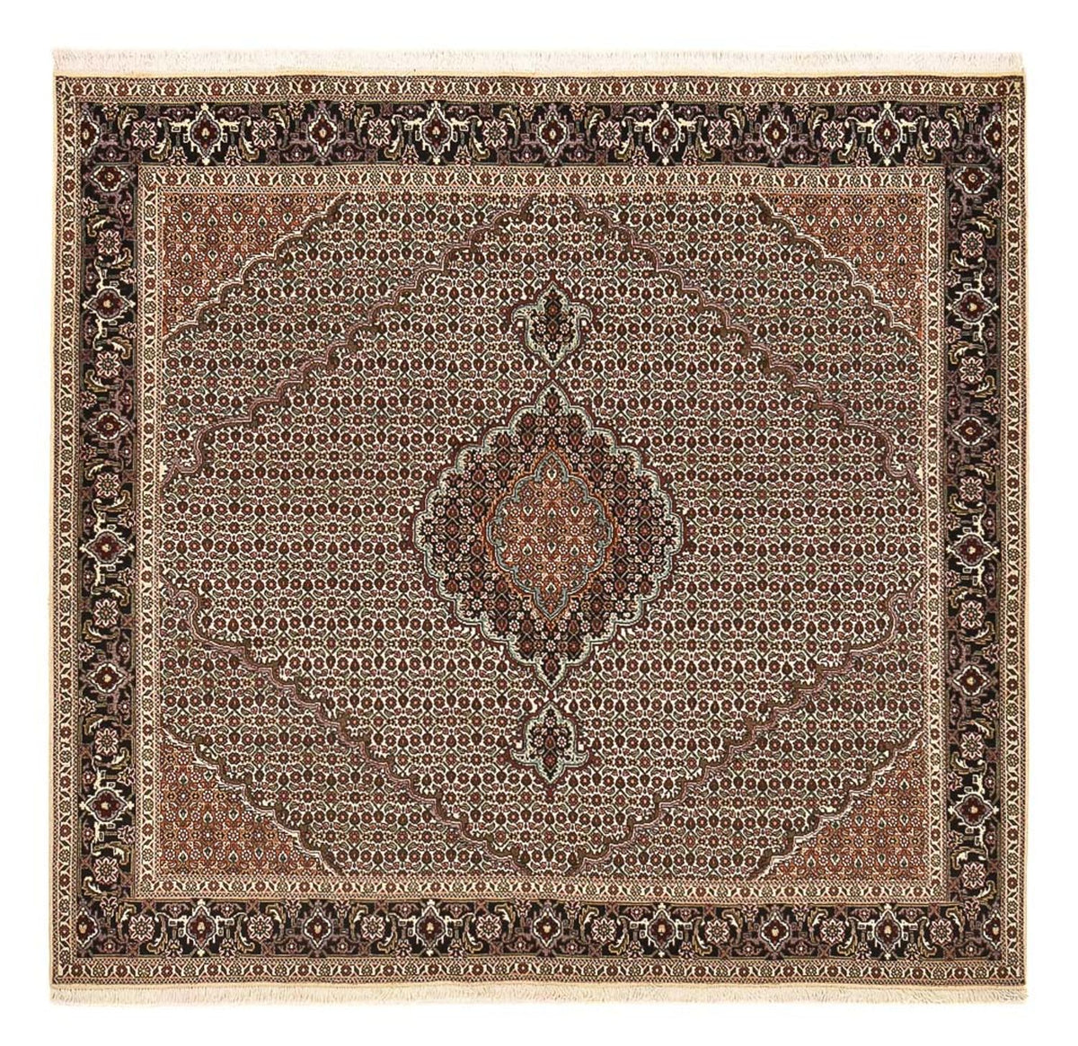 Perzisch tapijt - Tabriz - Royal vierkant  - 202 x 200 cm - bruin