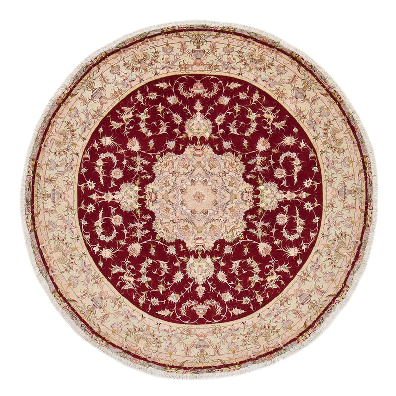 Perzisch tapijt - Tabriz - Royal rond  - 245 x 245 cm - rood