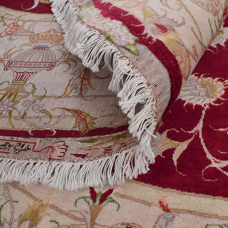 Perzisch tapijt - Tabriz - Royal rond  - 245 x 245 cm - rood