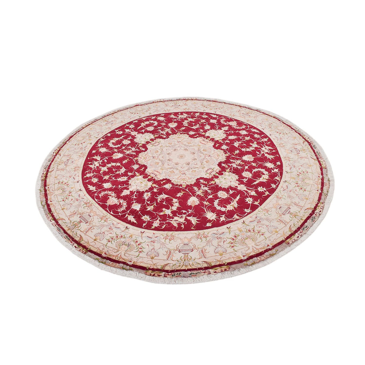 Perzisch tapijt - Tabriz - Royal rond  - 245 x 245 cm - rood