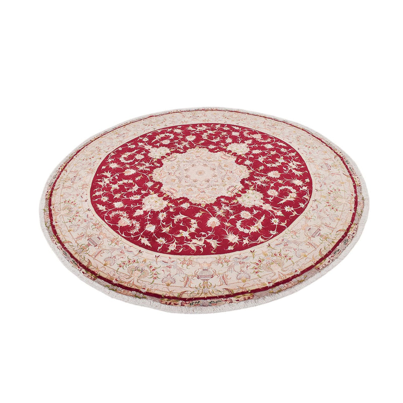 Perzisch tapijt - Tabriz - Royal rond  - 245 x 245 cm - rood