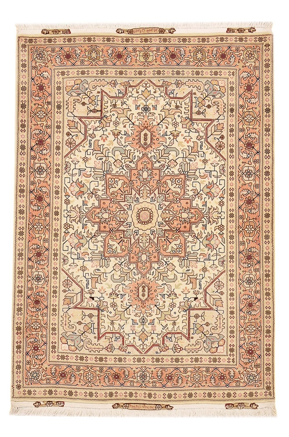 Perzisch tapijt - Tabriz - Royal - 151 x 106 cm - licht beige