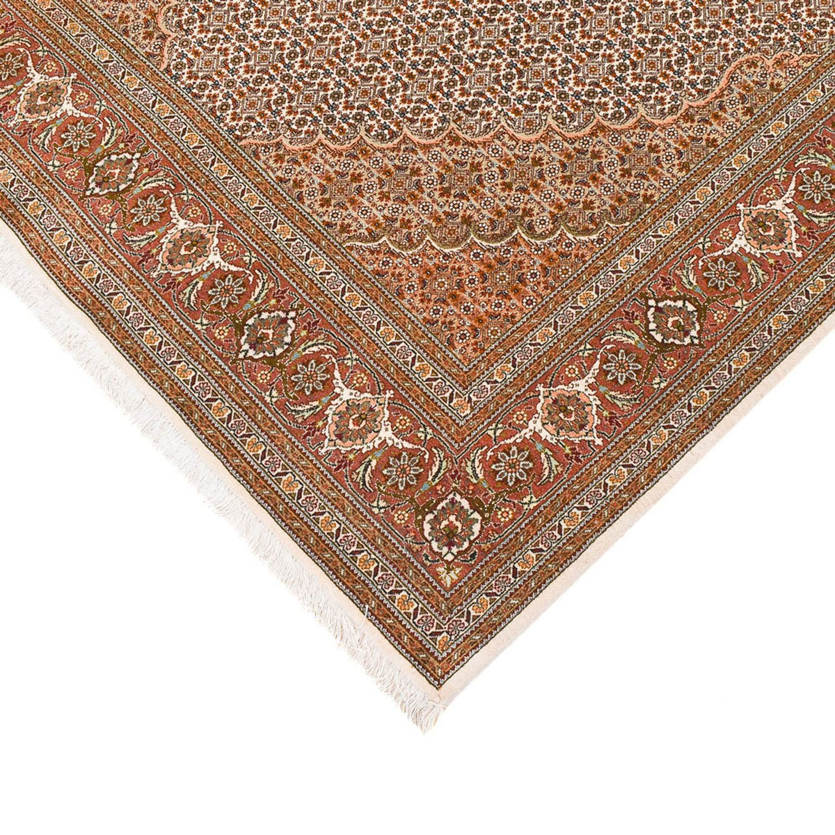 Loper Perzisch tapijt - Tabriz - Royal - 405 x 153 cm - roest