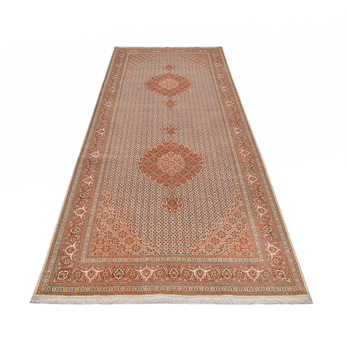 Loper Perzisch tapijt - Tabriz - Royal - 405 x 153 cm - roest