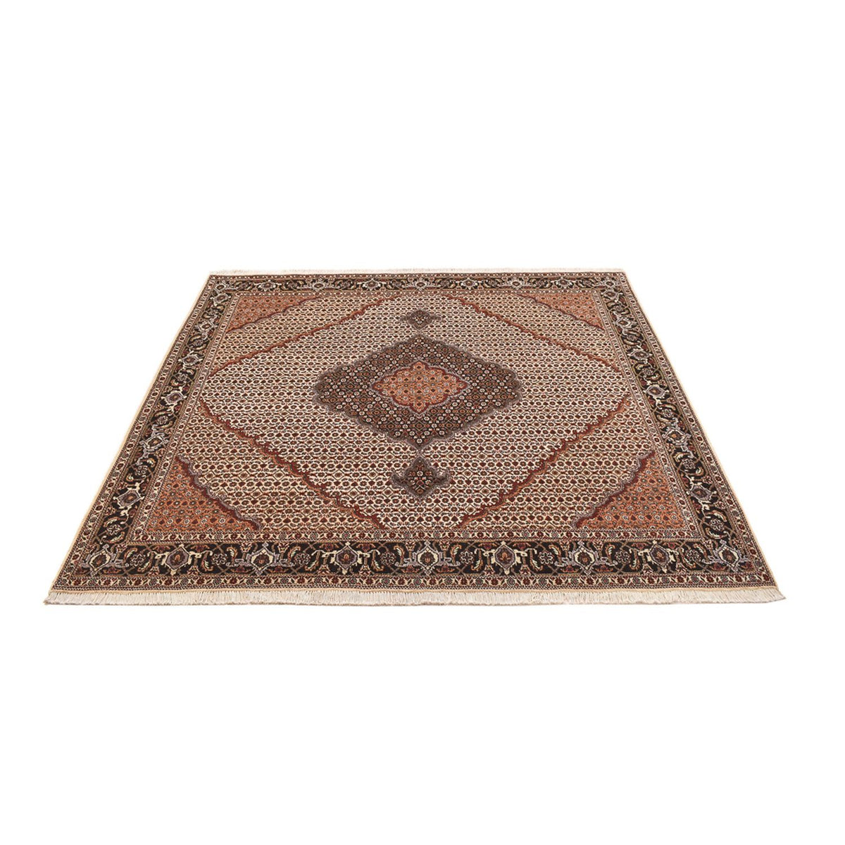 Perzisch tapijt - Tabriz - Royal vierkant  - 203 x 195 cm - donker beige