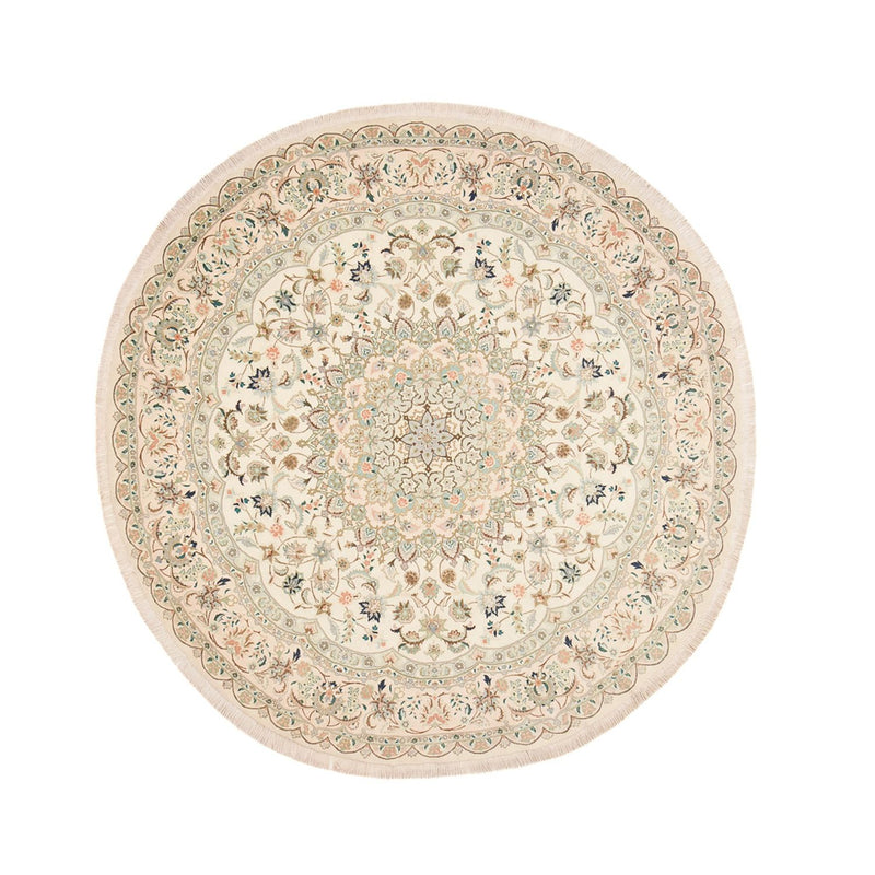 Perzisch tapijt - Tabriz - Royal rond  - 200 x 200 cm - zand