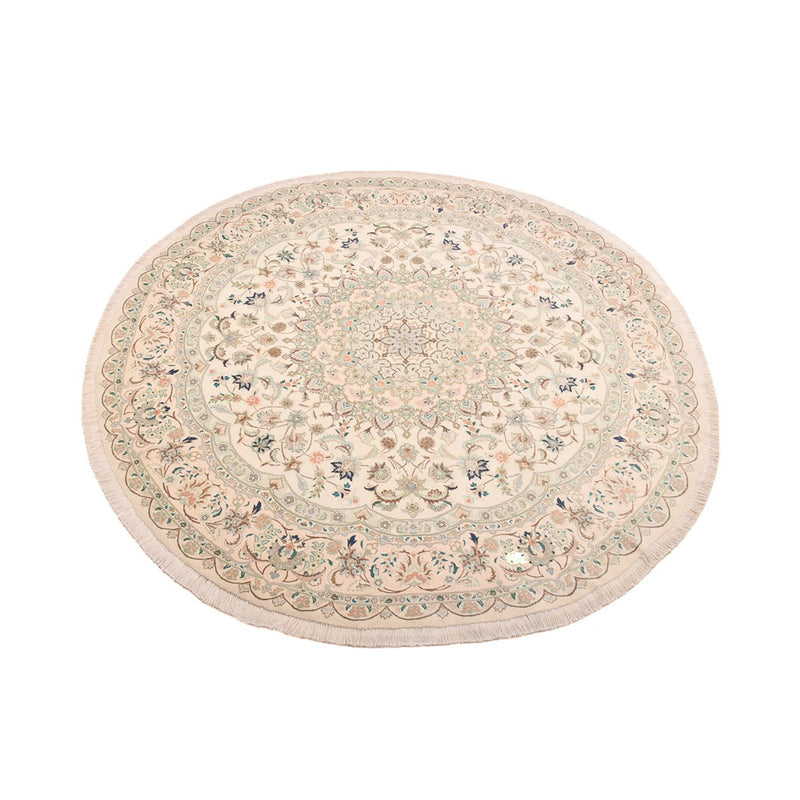 Perzisch tapijt - Tabriz - Royal rond  - 200 x 200 cm - zand