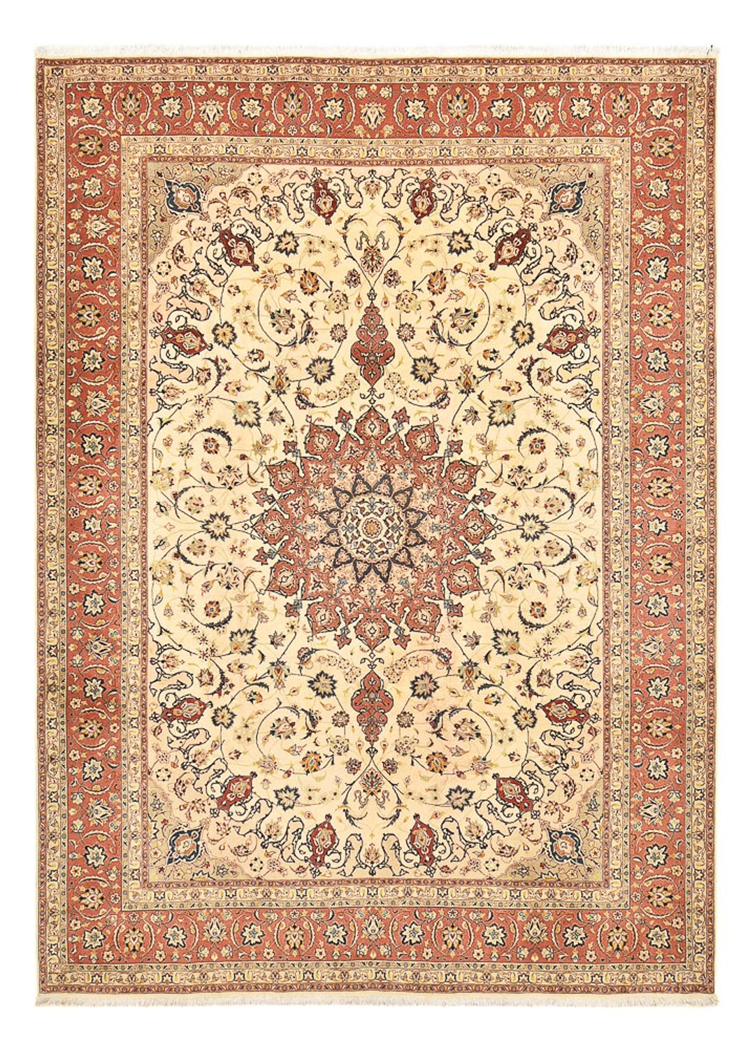 Perzisch tapijt - Tabriz - Royal - 358 x 250 cm - licht beige