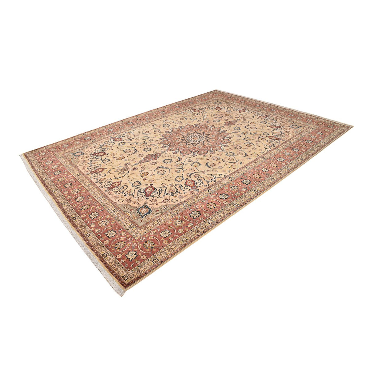 Perzisch tapijt - Tabriz - Royal - 358 x 250 cm - licht beige