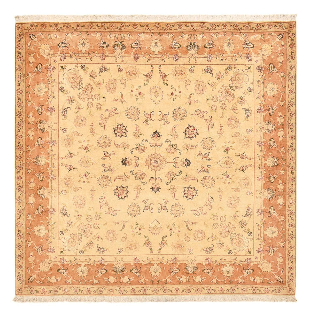 Perzisch tapijt - Tabriz - Royal vierkant  - 207 x 202 cm - licht beige