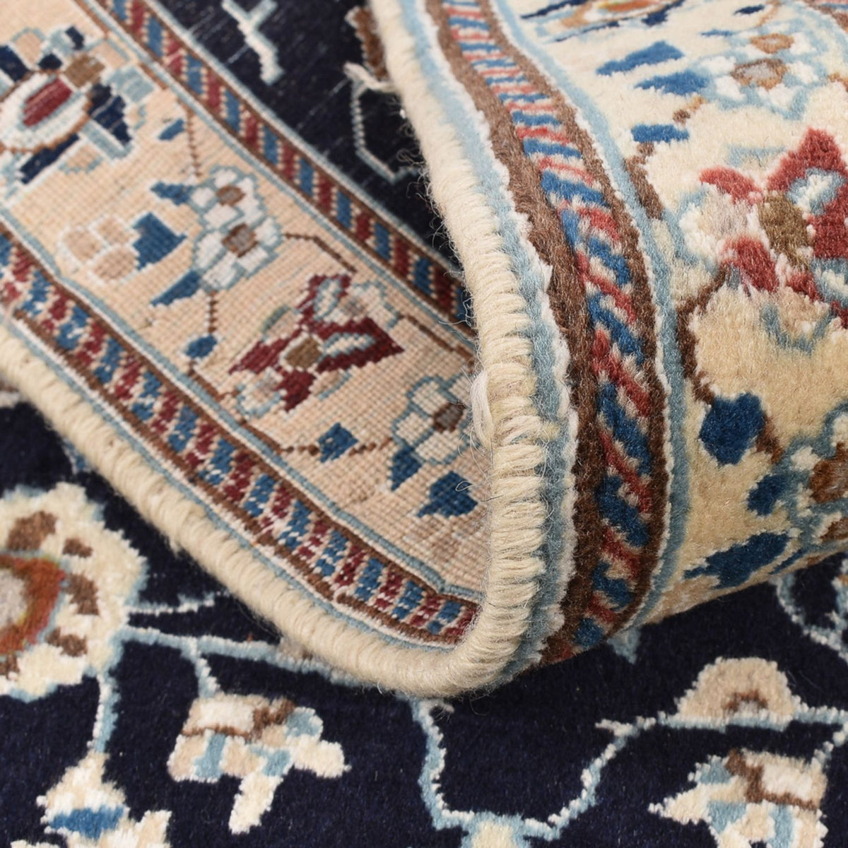 Loper Perzisch tapijt - Nain - Koninklijk - 180 x 68 cm - donkerblauw