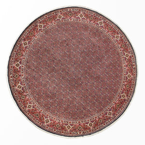 Perzisch tapijt - Bijar rond  - 300 x 300 cm - donkerrood