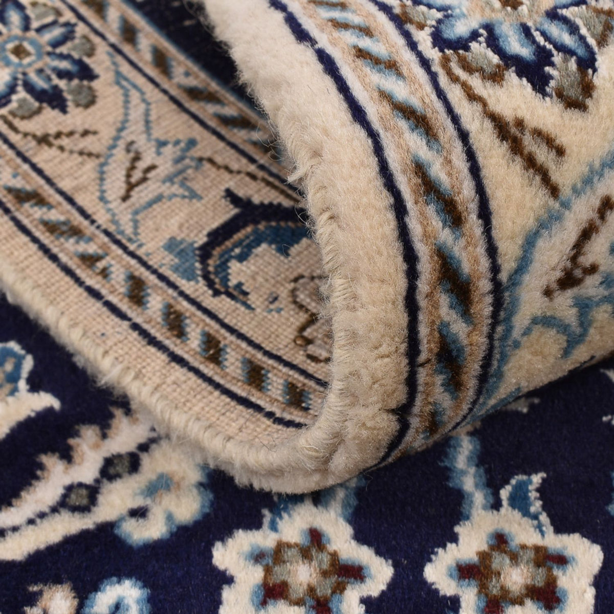 Loper Perzisch tapijt - Nain - Koninklijk - 197 x 61 cm - donkerblauw