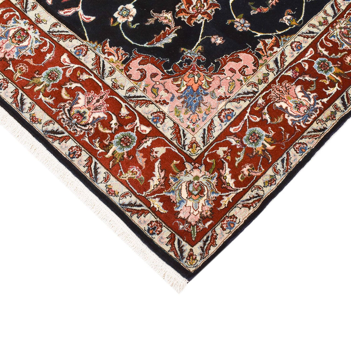 Perzisch tapijt - Ghom - 180 x 140 cm - donkerblauw