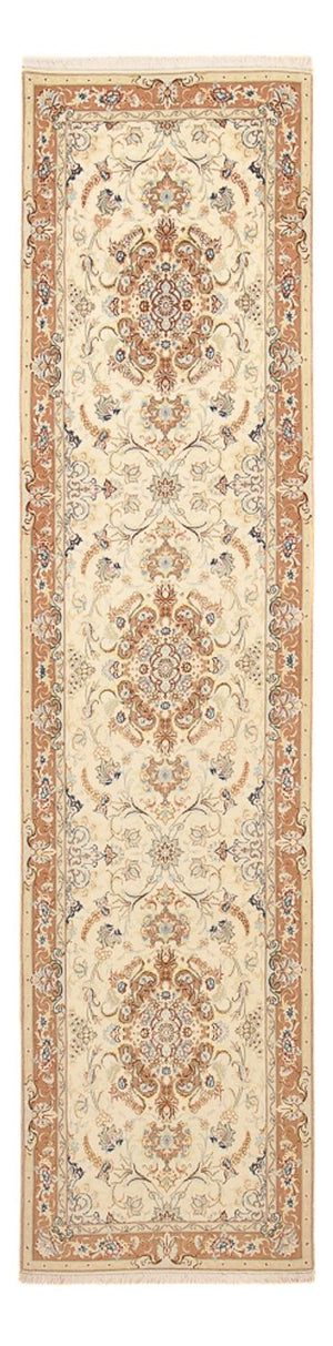 Loper Perzisch tapijt - Tabriz - Royal - 370 x 87 cm - beige