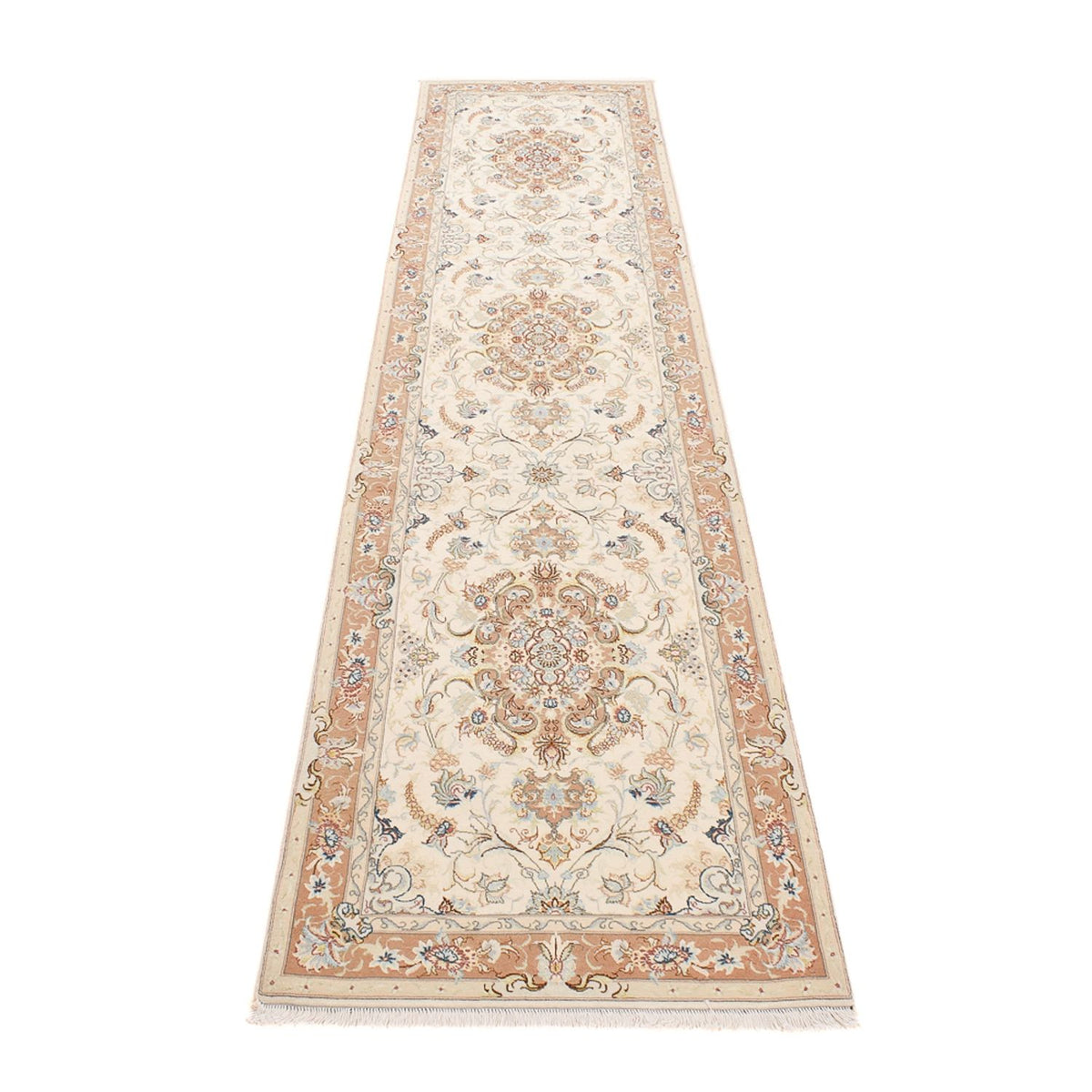 Loper Perzisch tapijt - Tabriz - Royal - 372 x 87 cm - beige
