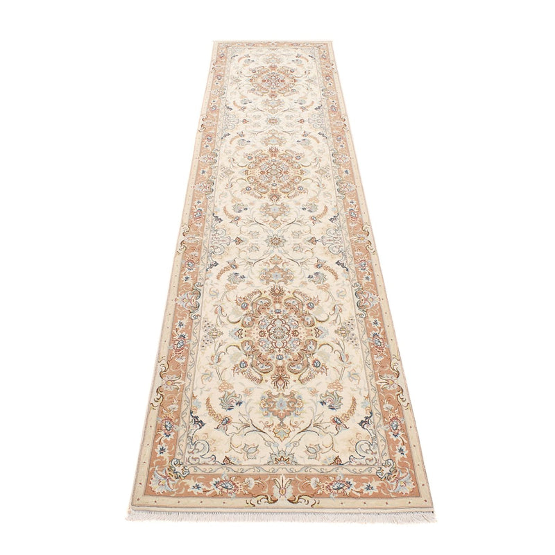 Loper Perzisch tapijt - Tabriz - Royal - 372 x 87 cm - beige