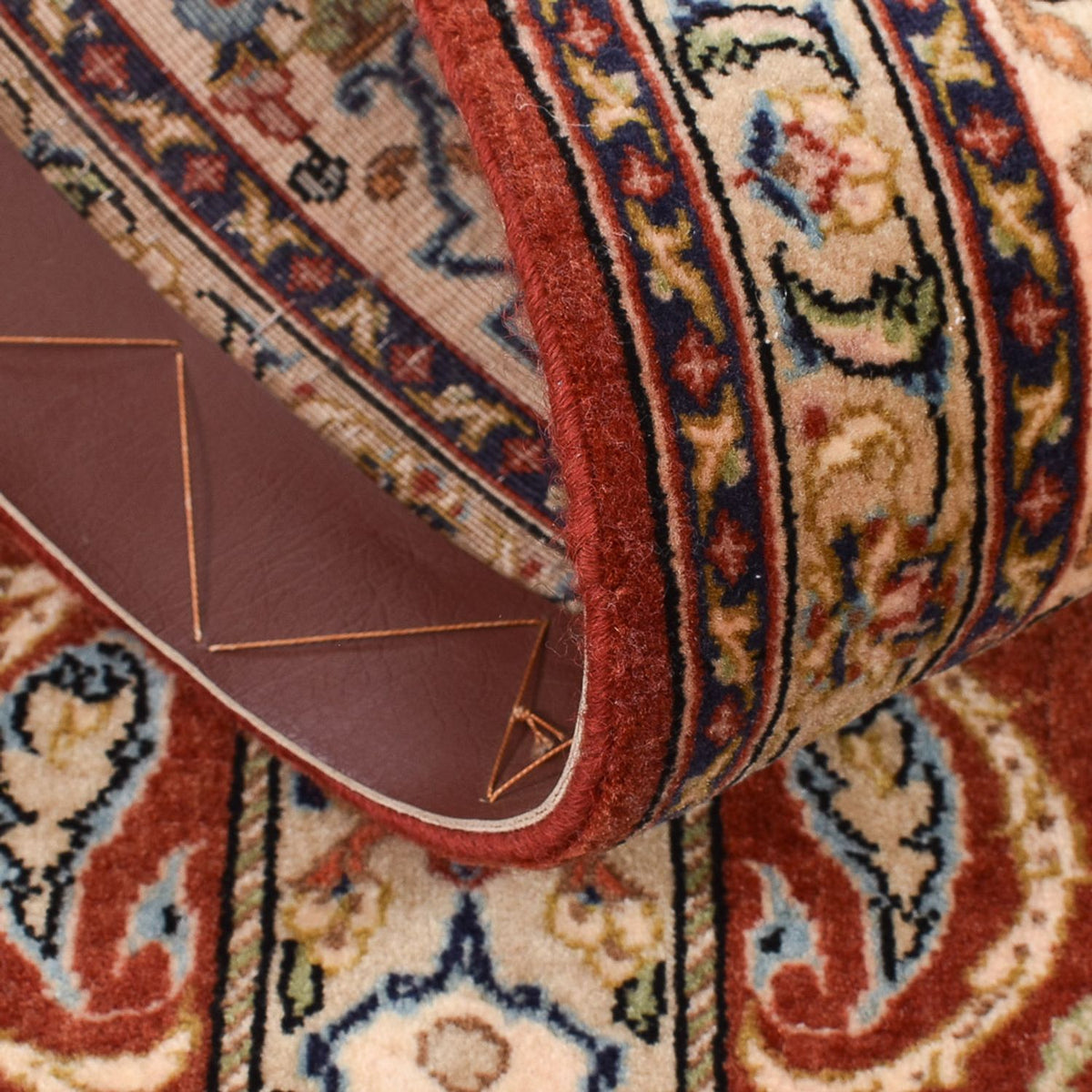 Loper Perzisch tapijt - Ghom - Koninklijk - 151 x 52 cm - donker beige