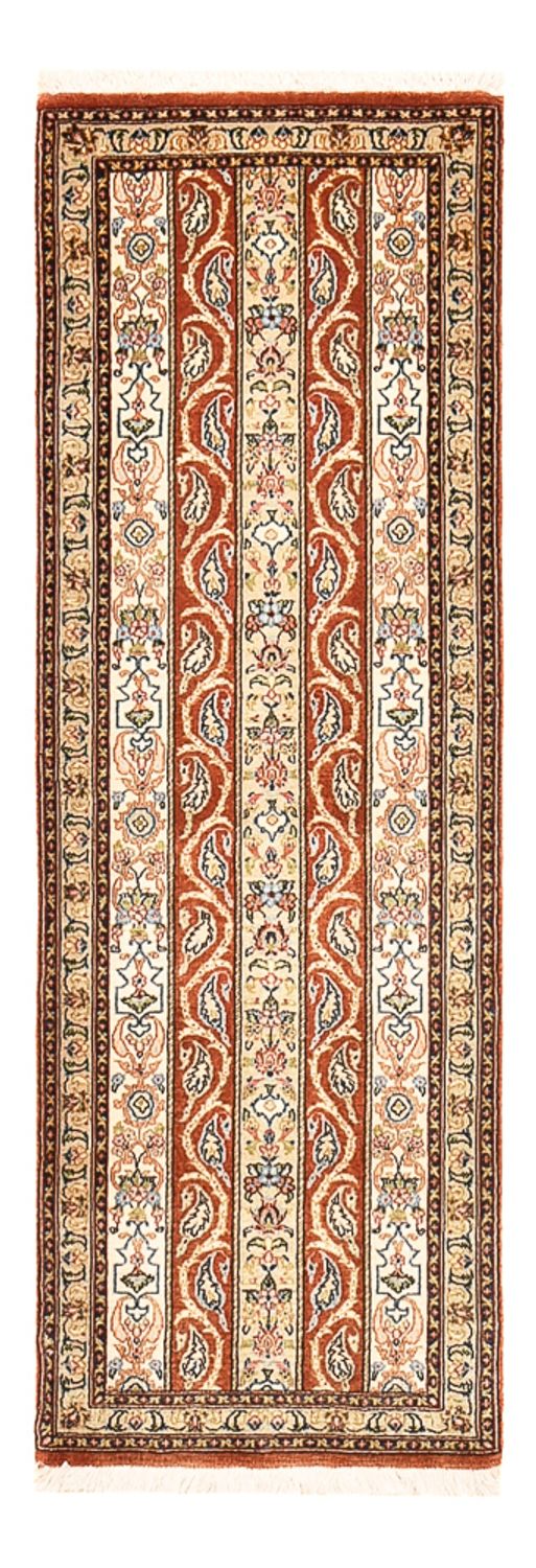 Loper Perzisch tapijt - Ghom - Koninklijk - 150 x 51 cm - donker beige