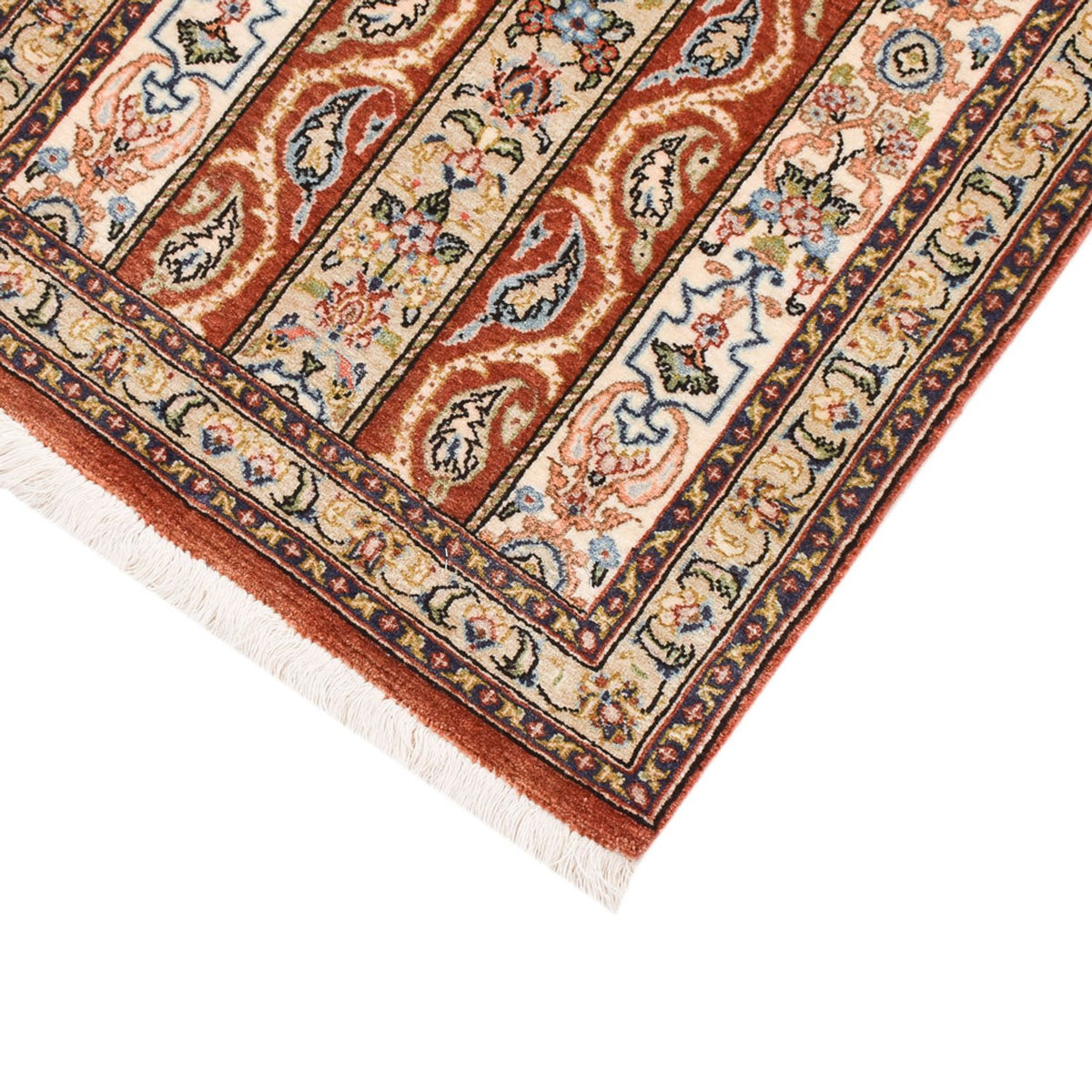 Loper Perzisch tapijt - Ghom - Koninklijk - 150 x 51 cm - donker beige