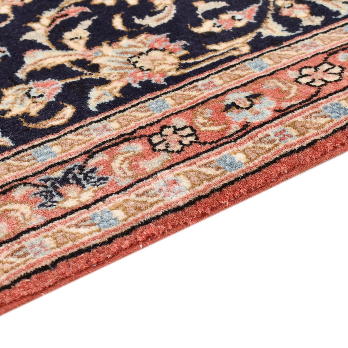 Loper Perzisch tapijt - Ghom - Koninklijk - 150 x 52 cm - donkerblauw