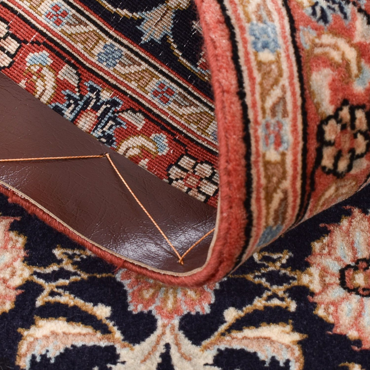 Loper Perzisch tapijt - Ghom - Koninklijk - 150 x 52 cm - donkerblauw