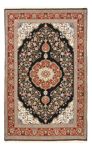 Perzisch tapijt - Ghom - Koninklijk - 218 x 138 cm - donkerblauw