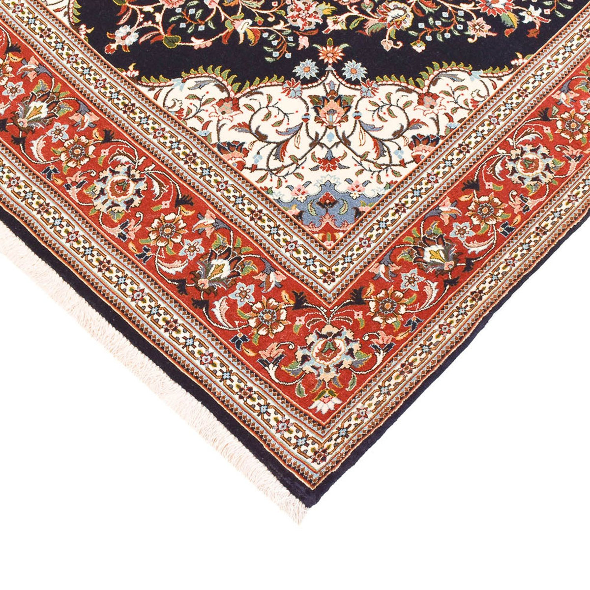 Perzisch tapijt - Ghom - Koninklijk - 218 x 138 cm - donkerblauw