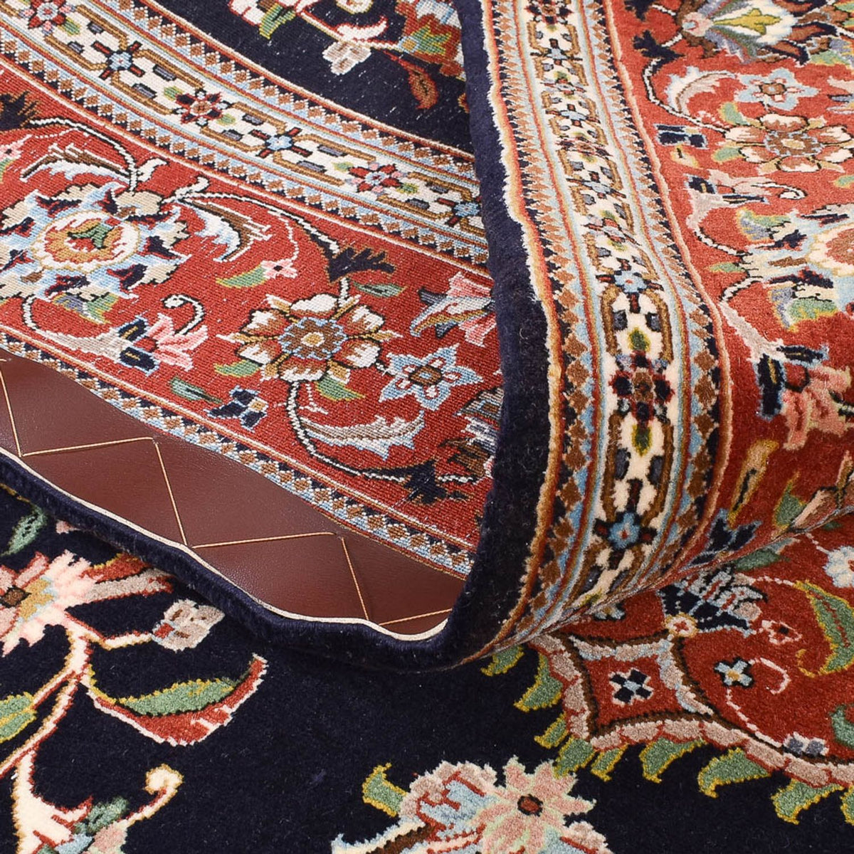 Perzisch tapijt - Ghom - Koninklijk - 218 x 138 cm - donkerblauw