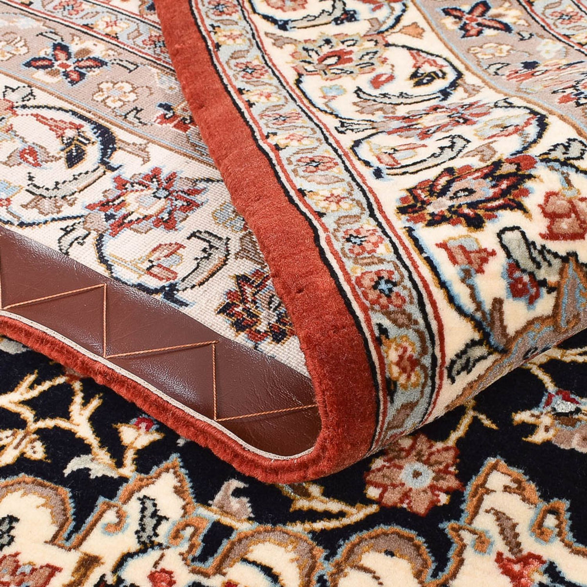 Perzisch tapijt - Ghom - Koninklijk - 154 x 103 cm - donkerblauw