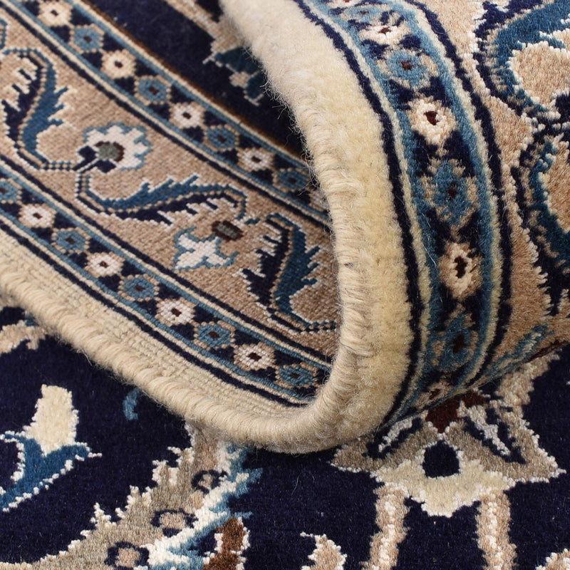 Loper Perzisch tapijt - Nain - Koninklijk - 196 x 66 cm - donkerblauw