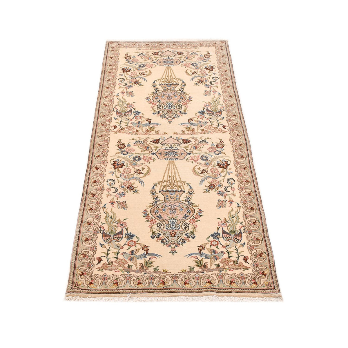 Loper Perzisch tapijt - Ghom - 193 x 77 cm - beige
