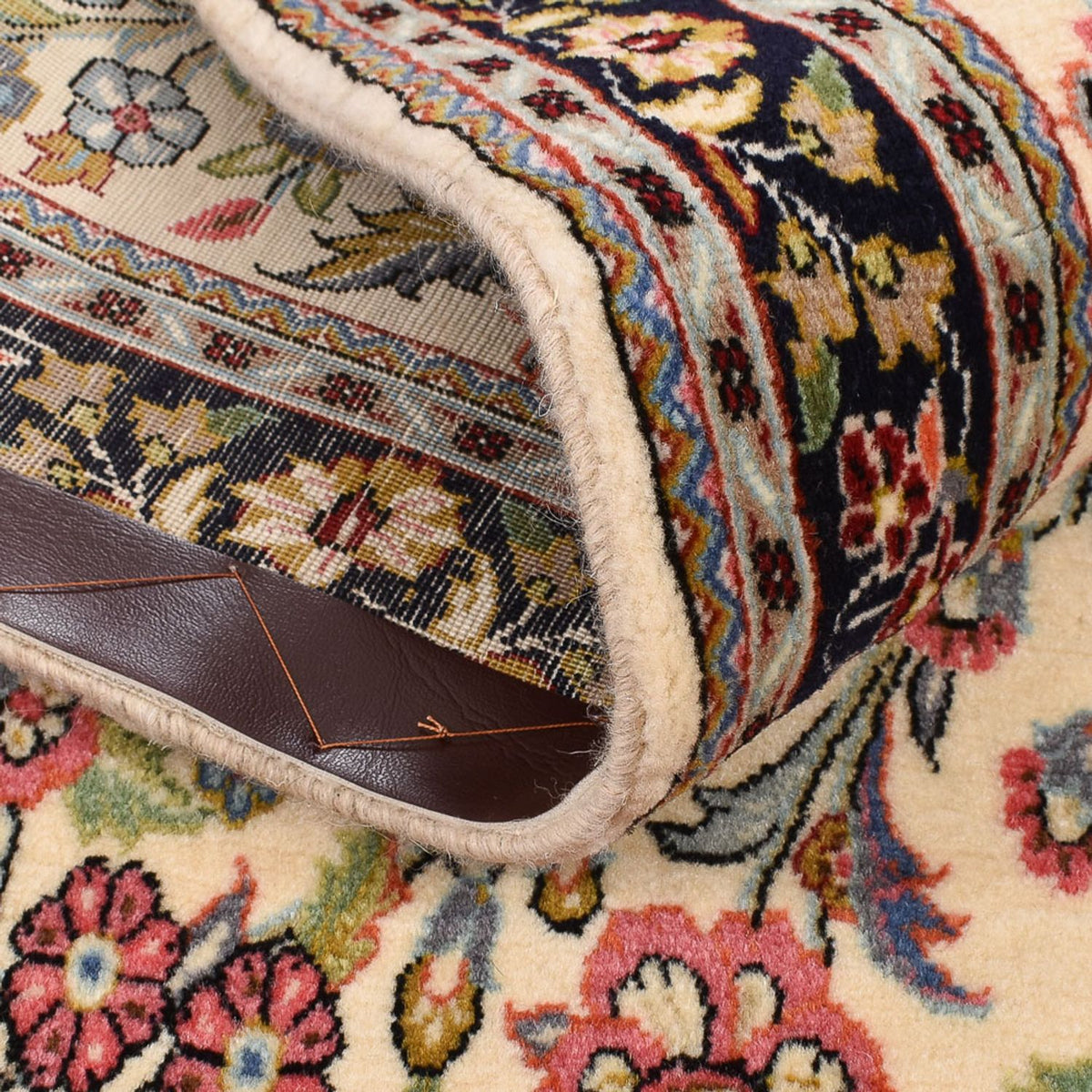 Loper Perzisch tapijt - Ghom - Koninklijk - 195 x 68 cm - veelkleurig