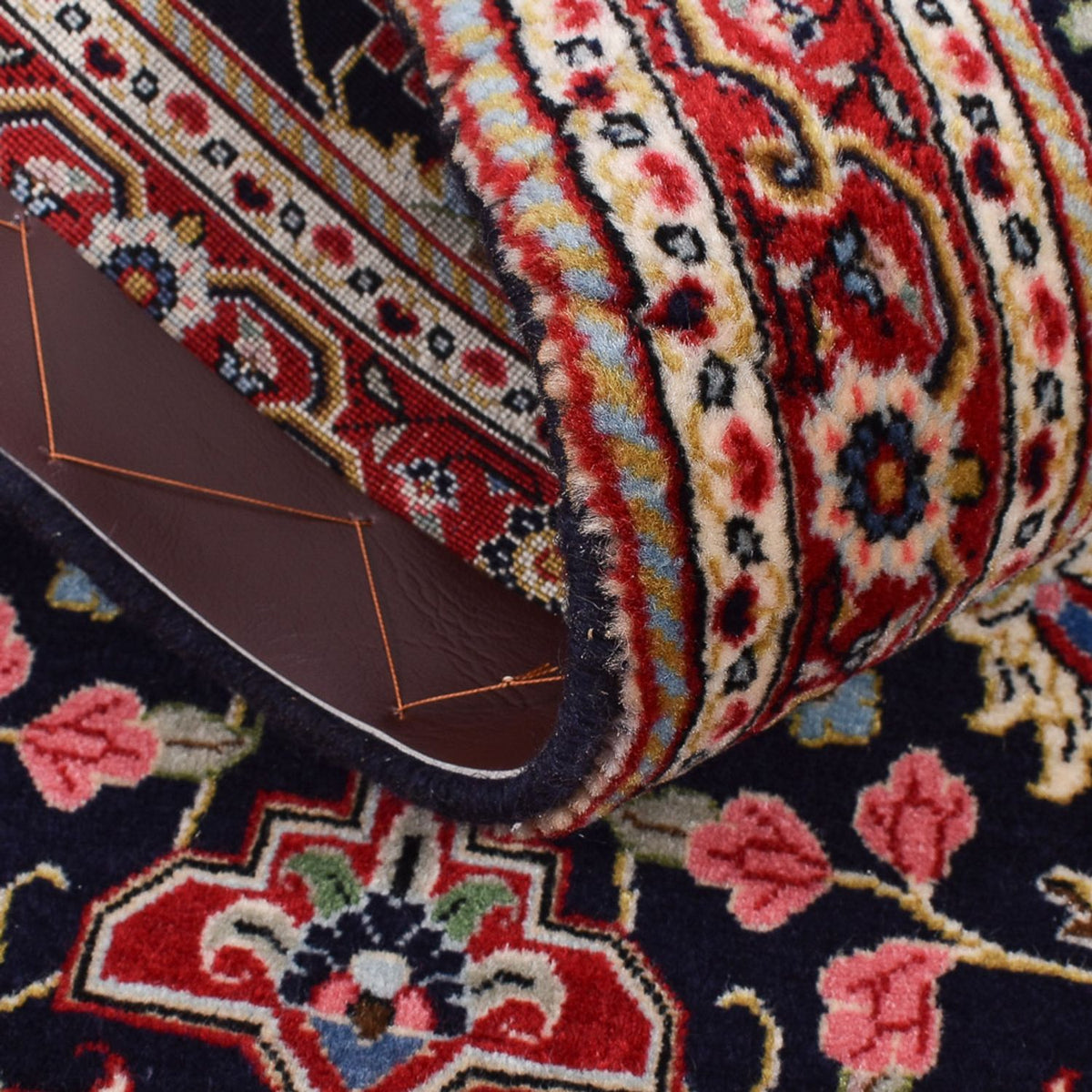 Loper Perzisch tapijt - Ghom - Koninklijk - 182 x 55 cm - donkerblauw