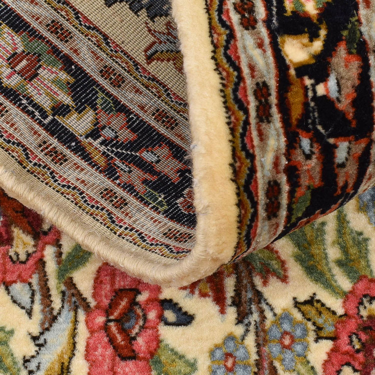 Loper Perzisch tapijt - Ghom - Koninklijk - 204 x 57 cm - beige