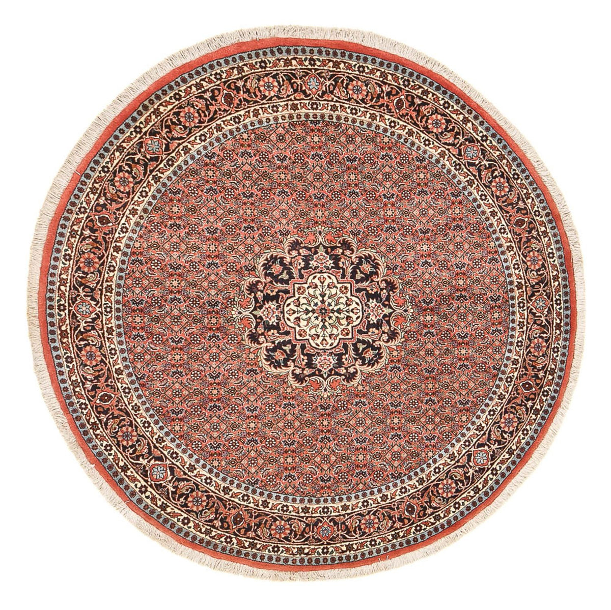 Perzisch tapijt - Bijar rond  - 150 x 150 cm - licht rood