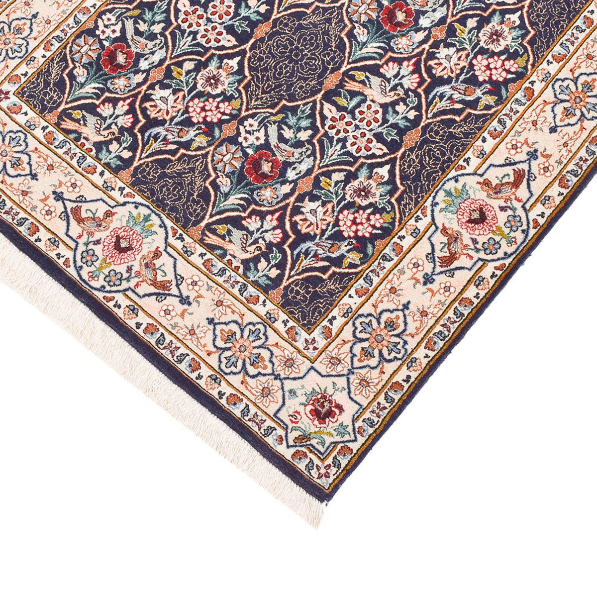 Loper Perzisch tapijt - Ghom - Koninklijk - 300 x 80 cm - donkerblauw