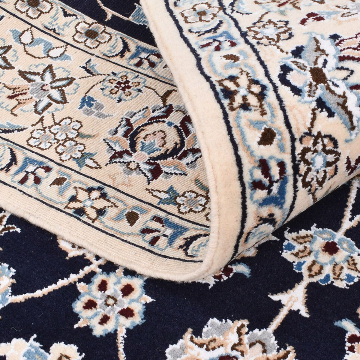 Perzisch tapijt - Nain - Koninklijk - 190 x 148 cm - donkerblauw