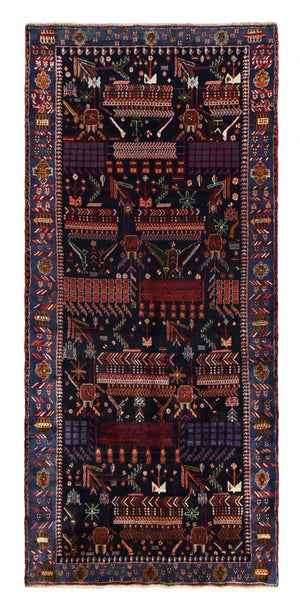 Loper Perzisch Tapijt - Nomadisch - 382 x 168 cm - donkerrood