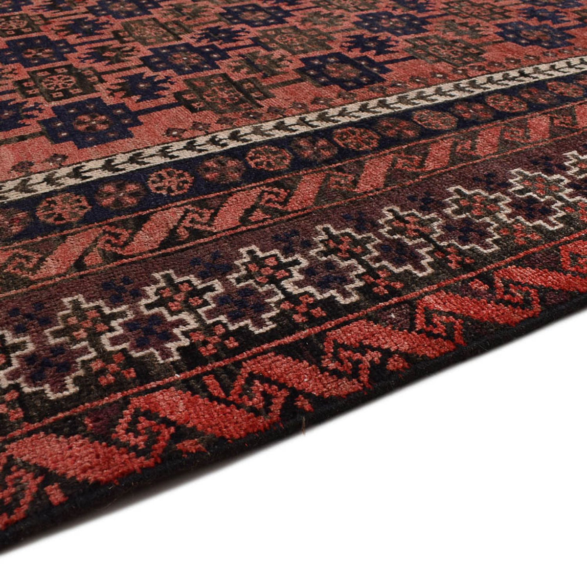 Loper Turkaman tapijt - 219 x 114 cm - licht rood