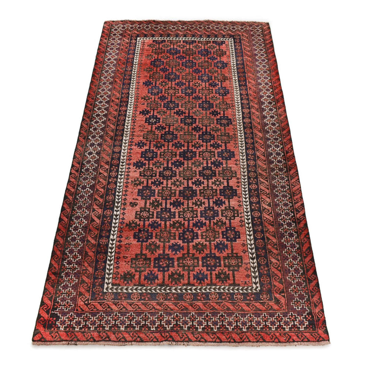 Loper Turkaman tapijt - 219 x 114 cm - licht rood