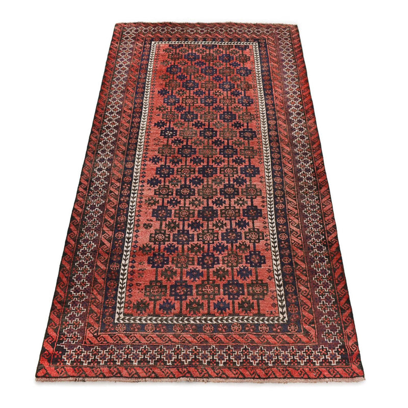 Loper Turkaman tapijt - 219 x 114 cm - licht rood