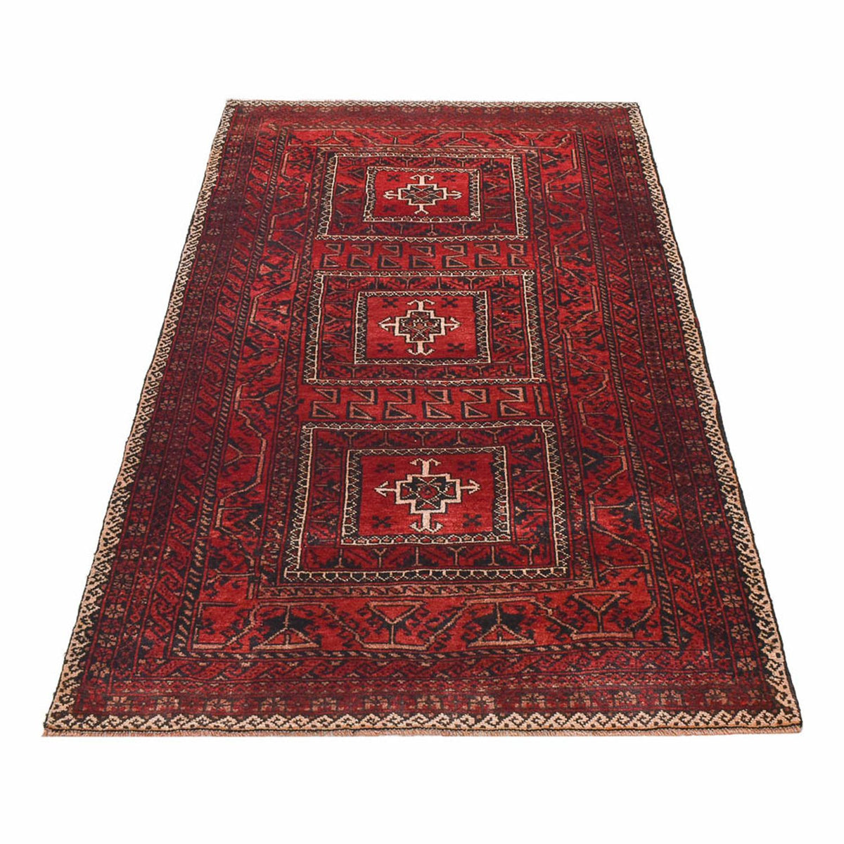 Baluch tapijt speciale vorm  - 198 x 114 cm - rood