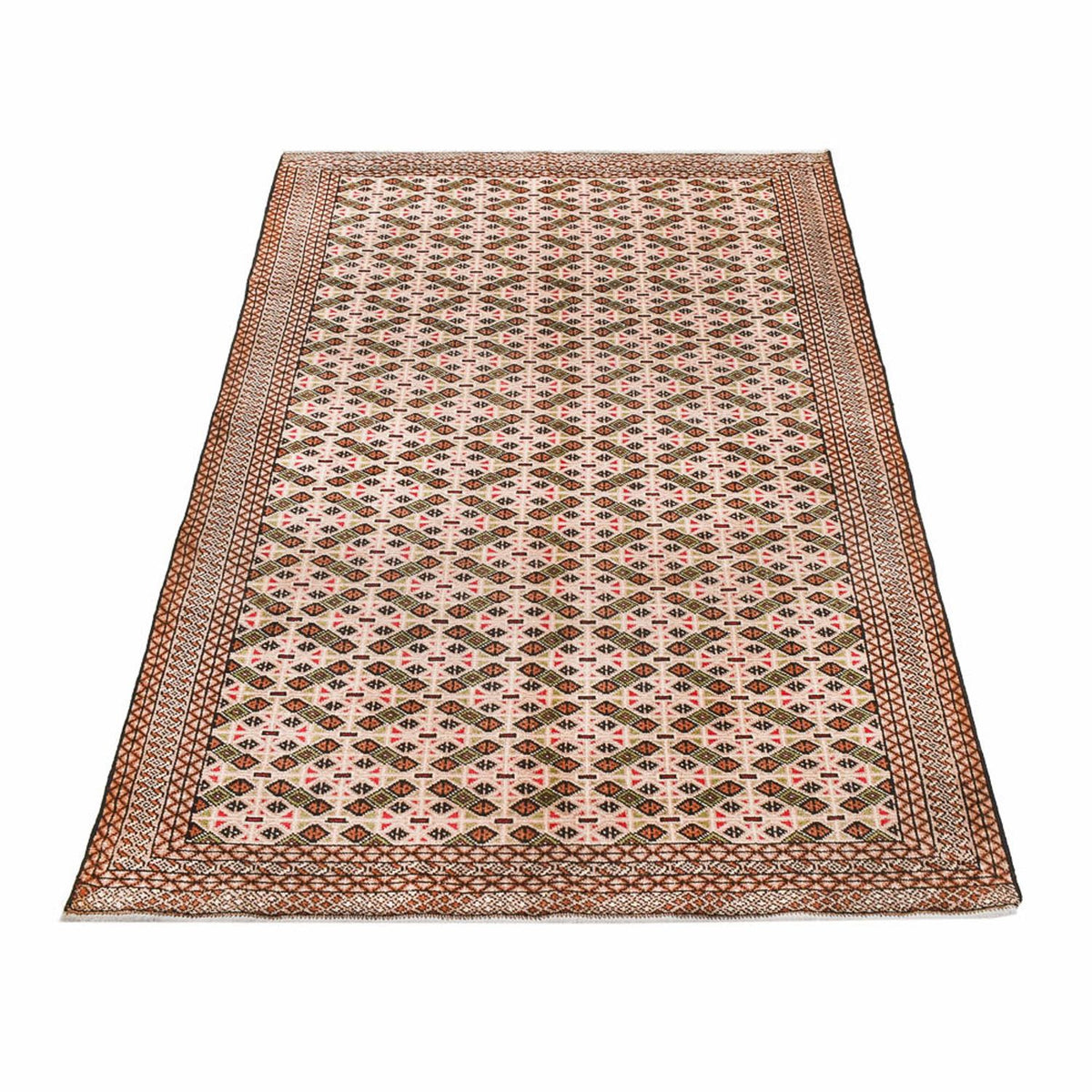Turkaman tapijt - 193 x 130 cm - donker beige